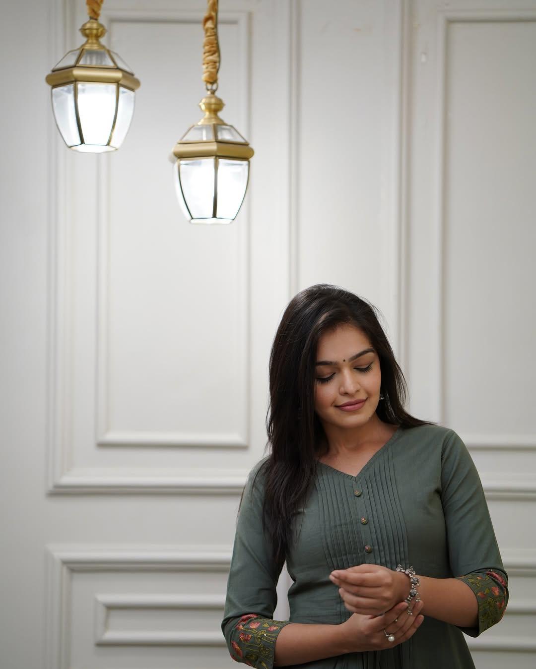 Pure Linen Cotton Pintucked Front with Embroidered Sleeves